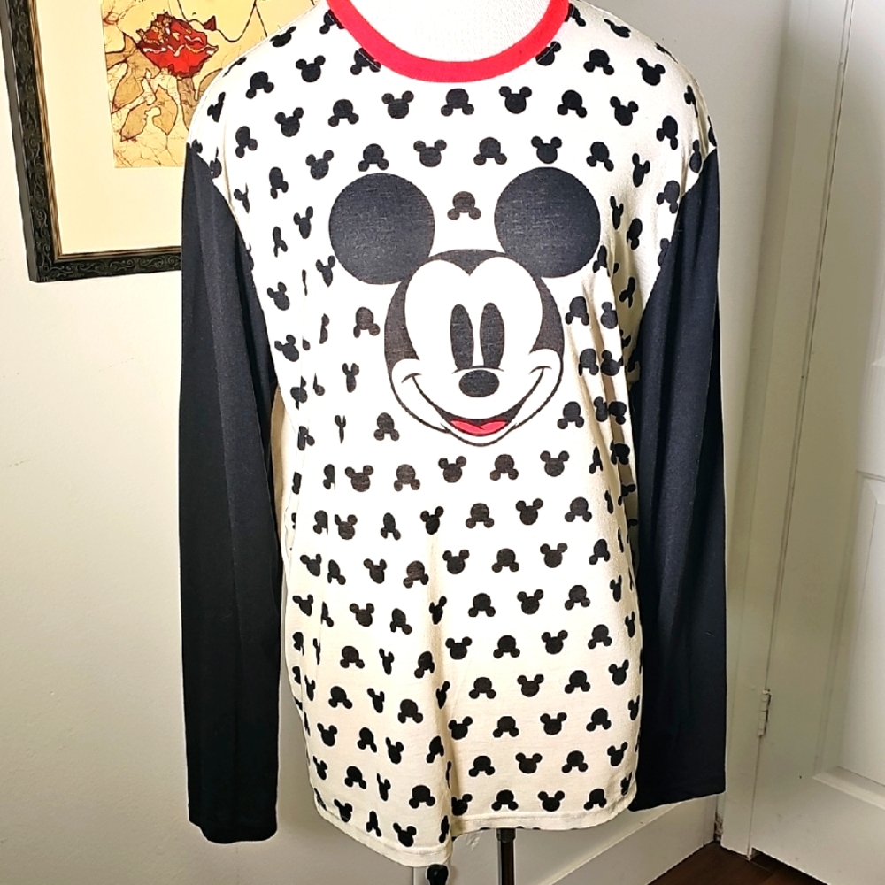 Disney Mickey‎ Mouse Long Sleeve Tee - Black & White